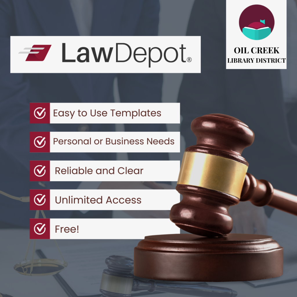 LawDepot on Libby
Reliable, clear legal templates available for free via your library!